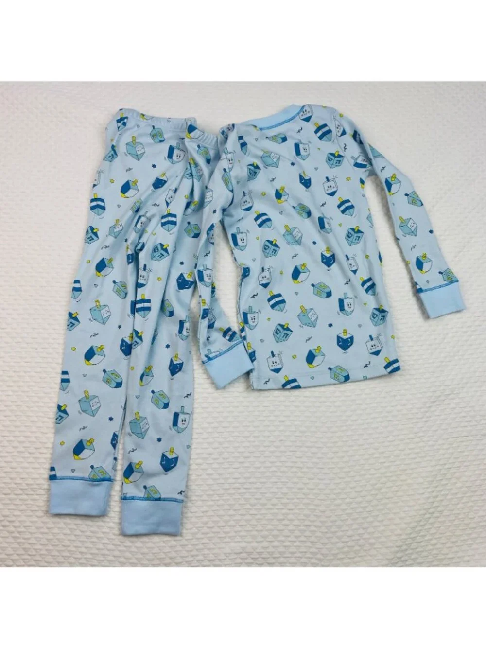 Noomie 2 Piece Pajamas Kids Boys Size 4T Blue Happy Dreidels Long Sleeve